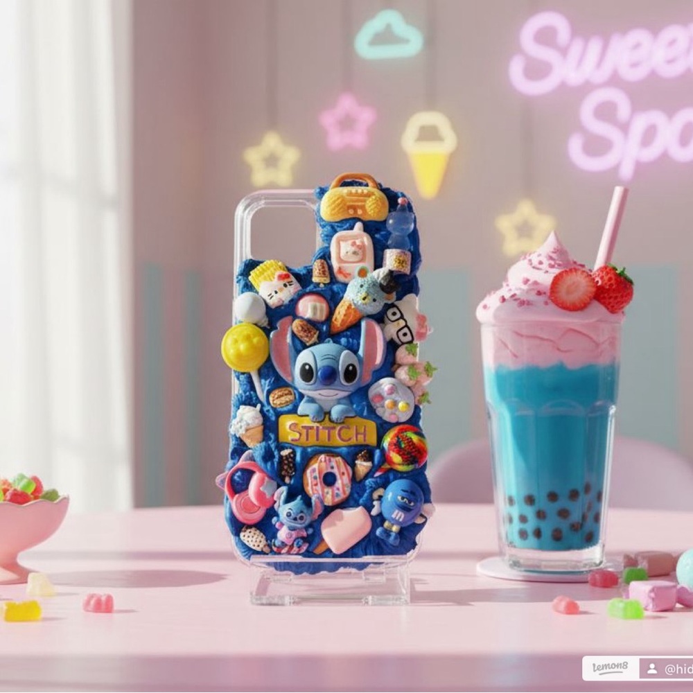 Stitch-Themed Decoden phone case Customizable for any phone model - Picture 1 of 9